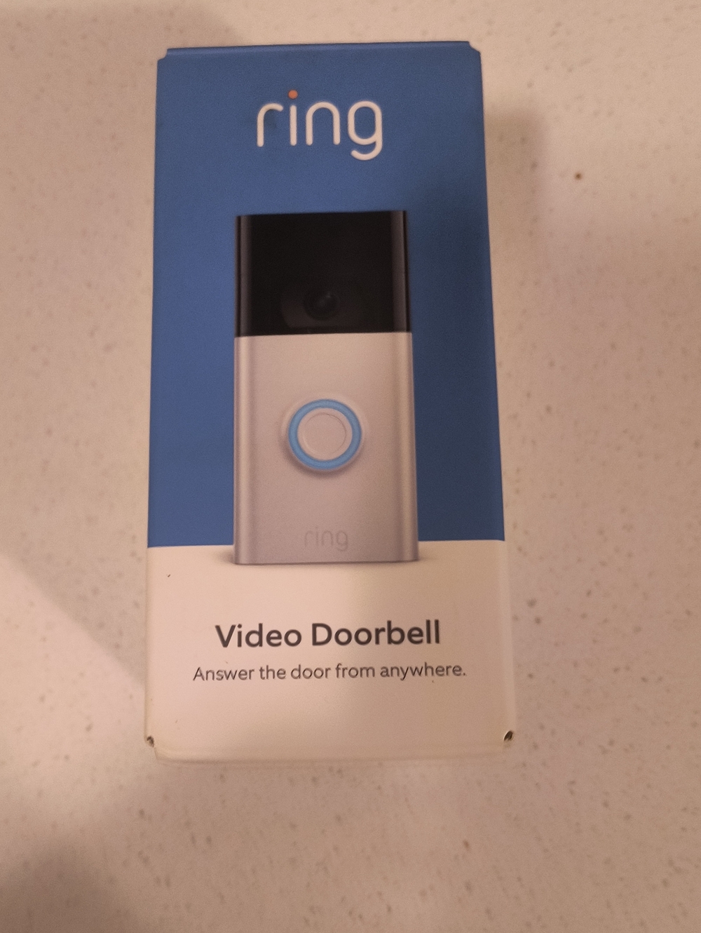 Ring Video Doorbell in Silver with Blue Accent Compatible With Alexa